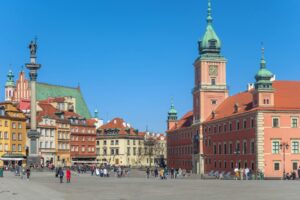 Royal castle and castle square in warsaw Poland 