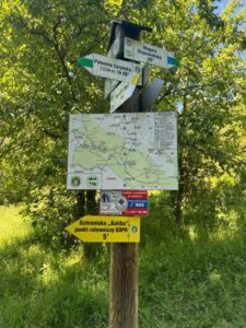 Signposts along the hiking trail