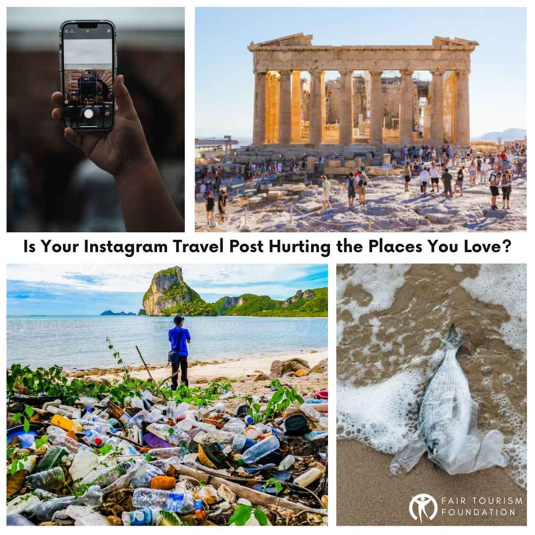 Traveler Taking A Photo In A Remote Village Surrounded By Locals, Symbolizing The Impact Of Social Media On Communities And Tourism.